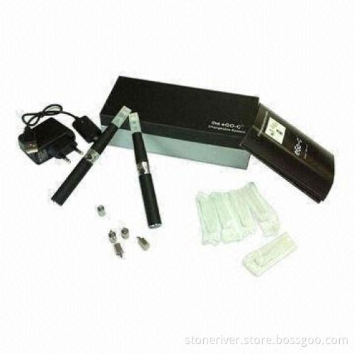 Electronic Cigarette with 5 Clicks Protection/2 Atomizing Devices/2 Batteries/4 Cartridges/Charger
